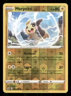 Morpeko SWSH02: Rebel Clash #073/192 Uncommon Reverse Holo Pokemon LP - Image 1