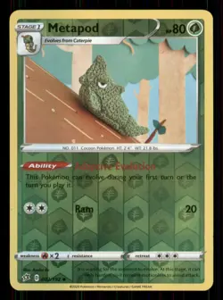 Metapod SWSH02: Rebel Clash #002/192 Uncommon Reverse Holo Pokemon LP - Image 1