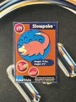 Slowpoke 1999 Original 151 Pokemon Burger King PokeTrivia Trading Card #79 - Image 1