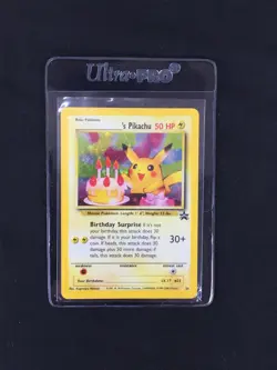 2000 Pokemon Black Star Promo Card #24 Birthday Pikachu NM Unplayed - Image 1