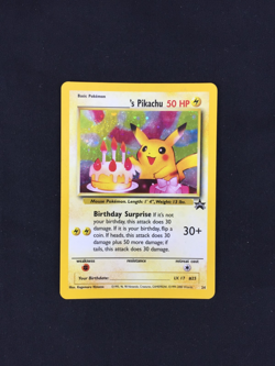2000 Pokemon Black Star Promo Card #24 Birthday Pikachu NM Unplayed - Image 2
