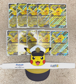 W/ Sun Visor And 10 set of Pokemon Card Game Pikachu SV-P Promo Jumbo Size JR - Image 1