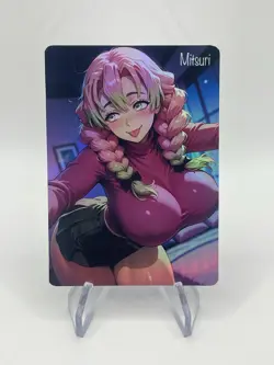 Mitsuri Demon Slayer - Rainbow Holo Full Art Custom Waifu Pokemon Card - Image 4