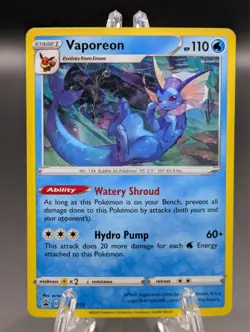 2020 Vaporeon COSMOS HOLO Black Star Promo card SWSH072 Pokemon SWSH - Image 1