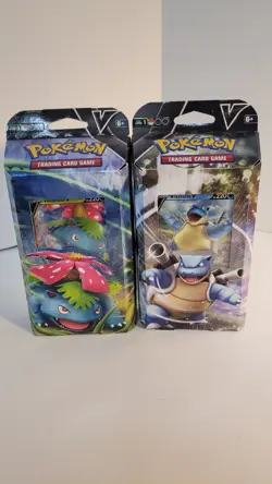 Set of 2 Pokemon TCG V Battle 2021 Venusaur Blastoise Card Decks - Image 1