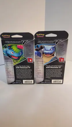 Set of 2 Pokemon TCG V Battle 2021 Venusaur Blastoise Card Decks - Image 2