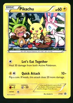 Pokemon Card Pikachu XY95 Black Star Promo Holo Foil LP - Image 1