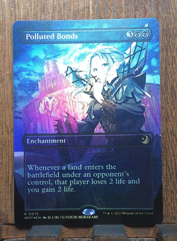 MTG - Polluted Bonds - FOIL ANIME BORDERLESS - WOE Enchanting Tales PACK FRESH - Image 1