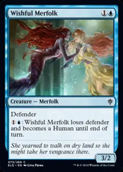 Wishful Merfolk -Foil Near Mint MTG Throne of Eldraine - Image 1