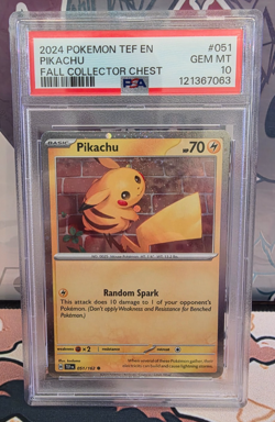 2024 Pokemon Temporal Force PSA 10 Pikachu Cosmos Holo Foil Fall Collector Chest - Image 1
