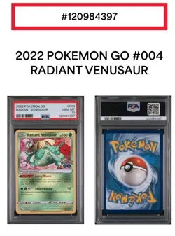 POKEMON 2022 GO RADIANT VENUSAUR #004 PSA 10 Gem Mint RARE - Image 2