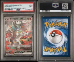 2025 POKEMON WHT EN-WHITE FLARE SPECIAL ILLUSTRATION RARE #166 RESHIRAM EX PSA 9 - Image 3