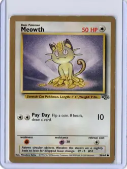 Pokemon TCG Meowth - 56/64 - Gold Border Fruit Roll up Promo HP - Image 1