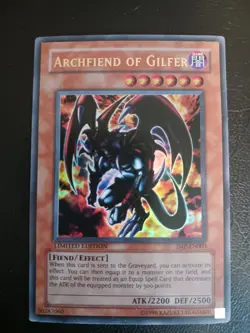 Yugioh Card Archfiend Of Gilfer JMP-EN003 Ultra Rare Limited Edition LP - Image 1
