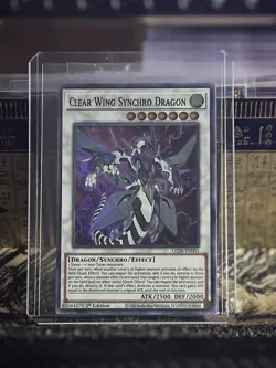 LED8-EN001 CLEAR WING SYNCHRO DRAGON SUPER RARE 1ST EDITION YuGiOh CARD - Image 2