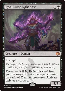 FOIL ROT-CURSE RAKSHASA mtg NM Tarkir Dragonstorm 1 Mythic - Image 1