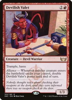 FOIL DEVILISH VALET mtg NM Streets of New Capenna 1 Rare - Image 1