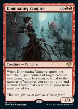 FOIL DOMINATING VAMPIRE mtg NM Innistrad: Crimson Vow Rare - Image 1