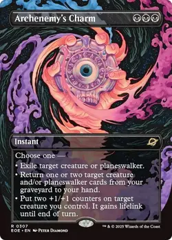 FOIL Borderless ARCHENEMY'S CHARM mtg NM-M Edge of Eternities 1 Rare - Image 1