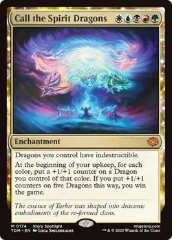 FOIL CALL THE SPIRIT DRAGONS mtg NM Tarkir Dragonstorm 1 Mythic - Image 1
