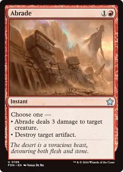 FOIL ABRADE x4 mtg NM Foundations 4 Unc - Image 1