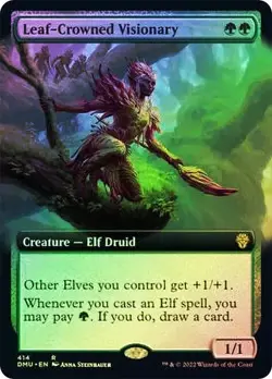 MTG | Leaf-Crowned Visionary - Foil - Extended Art | 414 | NM | Dominaria United - Image 1