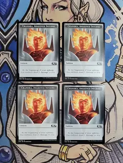 4x Chandra, Awakened Inferno Emblems - NM/M M20 MTG Magic - Image 1