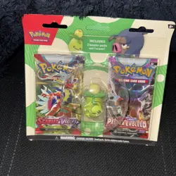 Pokemon TCG Scarlet & Violet 2 Booster Packs Smoliv Eraser NEW Factory Sealed - Image 1