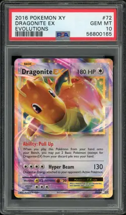 2016 Pokemon Dragonite EX XY Evolutions 72/108 PSA 10 - Image 1