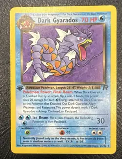 Dark Gyarados Pokemon Card 25/82 Non Holo Rare Team Rocket Vintage 1st Edition - Image 1