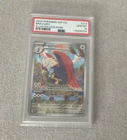2024 POKEMON SSP EN-SURGING SPARKS ILLUSTRATION RARE #214 BRAVIARY PSA 10 - Image 1