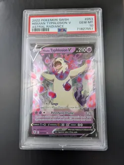 PSA 10 Hisuian Typhlosion V 053/189 Double Rare Astral Radiance Pokemon TCG Card - Image 1