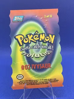 Ivysaur 2 of 12 Die-Cut Embossed Pokemon Topps The First Movie (Blue Label) NM - Image 2