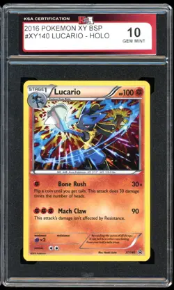 2016 Pokemon XY Black Star Promo #XY140 Lucario Holo KSA 10 Gem Mint - Image 1