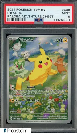 Pokemon Paldea Adventure Chest Pikachu 088 PSA 9 Mint - Image 1