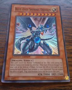 Yugioh Blue-Eyes Shining Dragon MOV-EN001 1996 Limited Edition Card NM - Image 2
