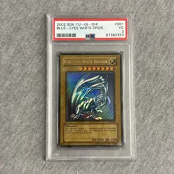 Yu-Gi-Oh 2002 Blue-Eyes White Dragon SDK-001 Ultra Rare Card PSA 3 - Image 1