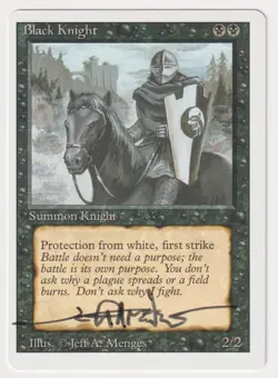 Miscut Signed Black Knight Proof LP Revised Artist Jeff A. Menges MTG Magic AP! - Image 1