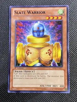 YuGiOh! Slate Warrior BP02-EN027 Black Rare 1st Edition Near Mint Battle Pack 2 - Image 1