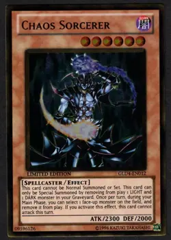 Yugioh Chaos Sorcerer GLD4-EN012 Gold Rare Limited - LP - Image 1