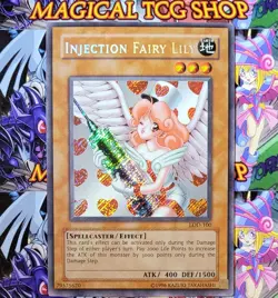 Yugioh Injection Fairy Lily LOD-100 Secret Rare Holo Bleed Konami 2003 - Image 1