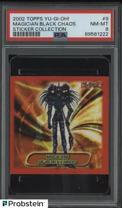 2002 Topps YU-GI-OH! Sticker Collection #9 Magician Black Chaos PSA 8 - Image 1