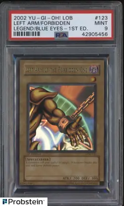 2002 YU-GI-OH! LOB 1st Edition #123 Left Arm of the Forbidden One PSA 9 - Image 1