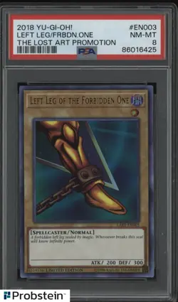 2018 YU-GI-OH! The Lost Art Promotion #EN003 Left Leg of the Forbidden One PSA 8 - Image 1