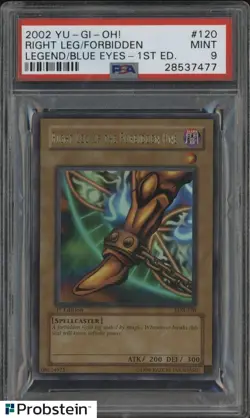 2002 YU-GI-OH! LOB 1st Edition #120 Right Leg of the Forbidden One PSA 9 - Image 1
