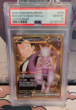 TEAM ROCKET'S MEWTWO EX Destined Rivals Hyper Rare Gold Pokemon Card Mint PSA 10 - Image 1