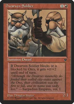 Dwarven Soldier (Shuler) - Fallen Empires - MTG Rare English Non Foil - Image 1