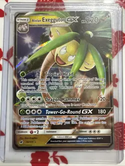 Pokemon TCG Alolan Exeggutor GX 74/111 SM-Crimson Invasion Ultra Rare Holo NM - Image 1