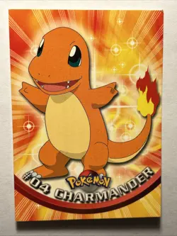 1999 Topps Pokemon TV Animation Series 1 - Charmander #04 Black Logo Non Holo - Image 1