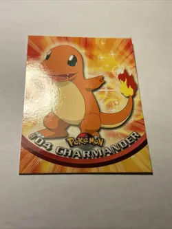 1999 Topps Pokemon TV Animation Series 1 - Charmander #04 Black Logo Non Holo - Image 3